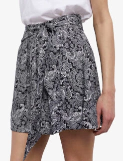THE KOOPLES Paisley-print Woven Shorts -VogueVibe Store R04131165 BLA09 ALT04