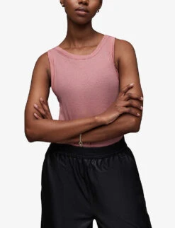 AllSaints Rina Round-neck Stretch-woven Tank Top -VogueVibe Store R04134780 SOFTPINK ALT02