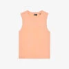 THE KOOPLES Embroidered-logo Sleeveless Cotton T-shirt -VogueVibe Store R04135418 ORA57 M