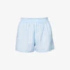 Faithfull The Brand Elva High-rise Cotton-poplin Shorts -VogueVibe Store R04135577 CORNFLOWERBLUE M