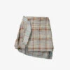 Vivienne Westwood Meghan Tartan-print Stretch-woven Blend Mini Skirt -VogueVibe Store R04135875 MIX M