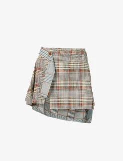 Vivienne Westwood Meghan Tartan-print Stretch-woven Blend Mini Skirt