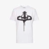 Vivienne Westwood Spray Orb Graphic-print Cotton T-shirt -VogueVibe Store R04135881 WHITE M
