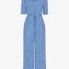 Whistles Oversized-collar Relaxed Woven Jumpsuit -VogueVibe Store R04136164 MULTICOLOURED M
