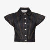Alexander McQueen Contrast-stitching Sleeveless Denim Jacket -VogueVibe Store R04136232 DARKRINSED M