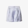 Paige Cypress Mid-rise Satin Shorts -VogueVibe Store R04136646 SALTBLUE M