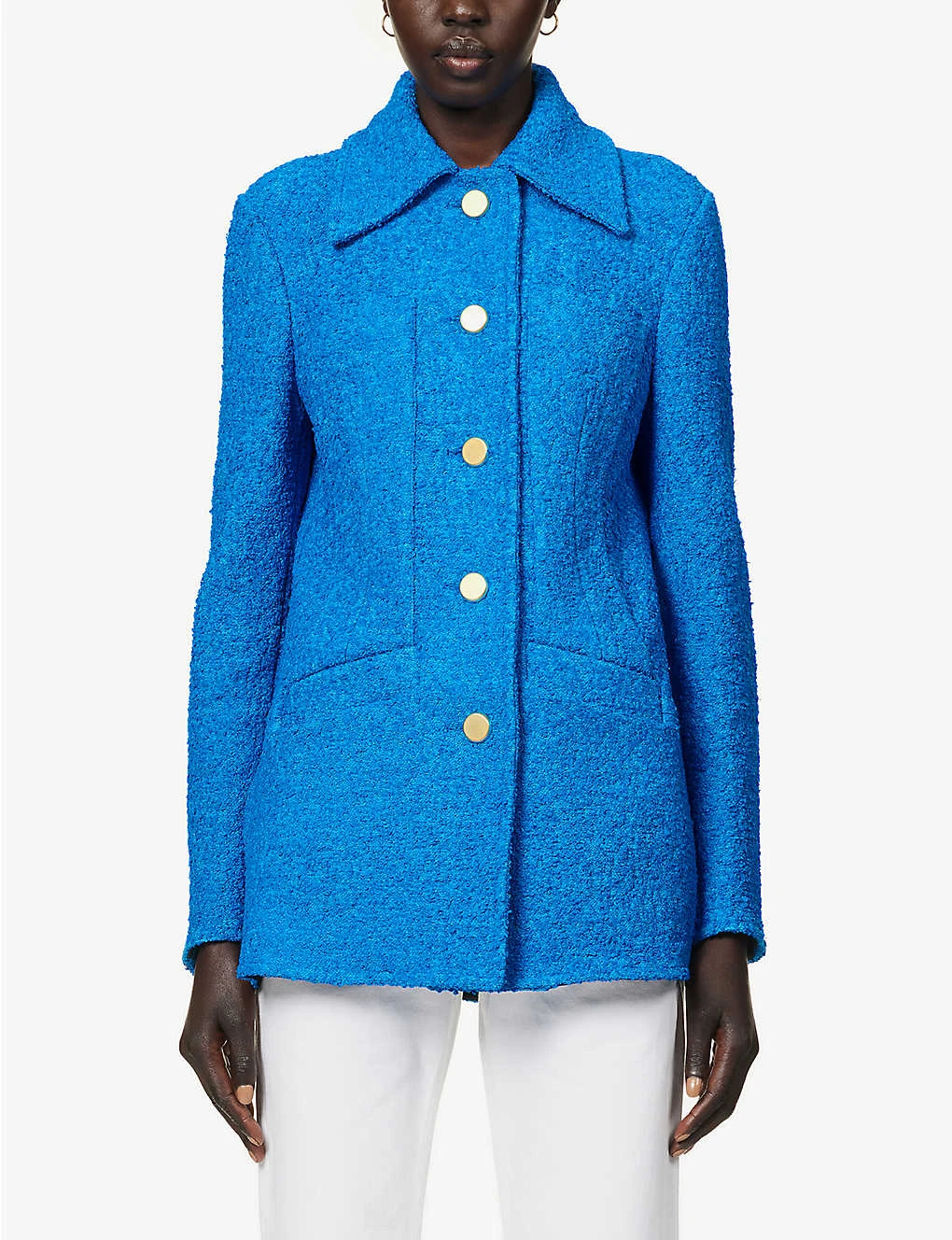 PROENZA SCHOULER Bouclé-weave Button-embellished Woven Jacket 5 PROENZA SCHOULER Bouclé-weave Button-embellished Woven Jacket - Image 3