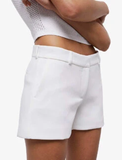 THE KOOPLES Low-rise Tailored Stretch-woven Shorts -VogueVibe Store R04136828 ECR01 ALT04
