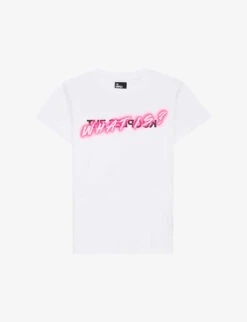 THE KOOPLES 'What Is?' Logo-print Cotton-jersey T-shirt