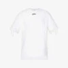 Jean Paul Gaultier Flowers Lace-up Cotton-jersey T-shirt -VogueVibe Store R04137675 WHITE M