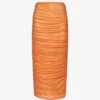 SELF PORTRAIT Crystal-embellished Slim-fit Stretch-woven Midi Skirt -VogueVibe Store R04137723 ORANGE M