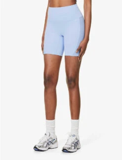 P.E NATION Free Play High-rise Stretch-recycled Polyester Shorts -VogueVibe Store R04137935 LAVENDERLUSTRE ALT02