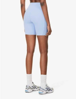P.E NATION Free Play High-rise Stretch-recycled Polyester Shorts -VogueVibe Store R04137935 LAVENDERLUSTRE ALT03