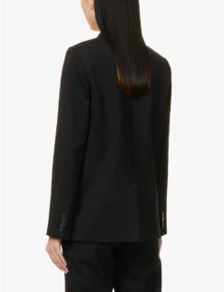 Joseph Jaden Double-breasted Stretch-wool Blazer -VogueVibe Store R04140081 BLACK ALT03