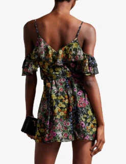 Ted Baker Priyahh Floral-print Woven Jumpsuit -VogueVibe Store R04140116 BLACK ALT03