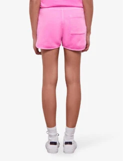 THE KOOPLES Logo-embroidered Mid-rise Cotton Shorts 10 THE KOOPLES Logo-embroidered Mid-rise Cotton Shorts -VogueVibe Store R04140764 PINK1 ALT03