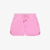 THE KOOPLES Logo-embroidered Mid-rise Cotton Shorts -VogueVibe Store R04140764 PINK1 M