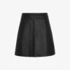Whistles High-waisted A-lined Leather Mini Skirt 1 Whistles High-waisted A-lined Leather Mini Skirt -VogueVibe Store R04141044 BLACK M