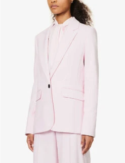 ME AND EM Textured-weave Single-breasted Stretch-woven Blend Blazer -VogueVibe Store R04141771 CANDYFLOSSPINK ALT02