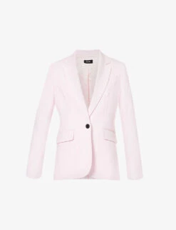 ME AND EM Textured-weave Single-breasted Stretch-woven Blend Blazer