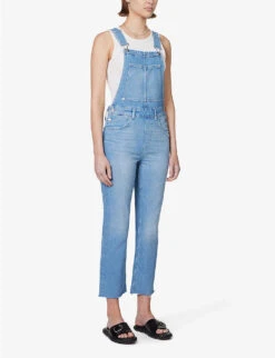 Paige Noella Straight-leg Stretch Denim Dungarees -VogueVibe Store R04144143 LEONADESTRUCTED ALT02