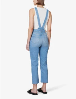 Paige Noella Straight-leg Stretch Denim Dungarees -VogueVibe Store R04144143 LEONADESTRUCTED ALT03