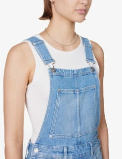 Paige Noella Straight-leg Stretch Denim Dungarees -VogueVibe Store R04144143 LEONADESTRUCTED ALT04