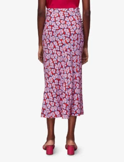 Whistles Floral-print Bias-cut Woven Midi Skirt -VogueVibe Store R04145300 MULTICOLOURED ALT02