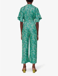 Whistles Floral-print Flutter-sleeve Woven Jumpsuit -VogueVibe Store R04145317 MULTICOLOURED ALT03