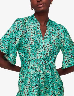 Whistles Floral-print Flutter-sleeve Woven Jumpsuit -VogueVibe Store R04145317 MULTICOLOURED ALT04