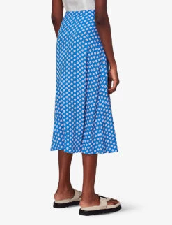 Whistles Floral-print Button-through Woven Midi Skirt -VogueVibe Store R04146882 MULTICOLOURED ALT03