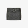 Elbe Belted Woven Mini Skirt -VogueVibe Store R04147069 GREY M