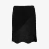 Policandro Lace-trim Woven Midi Skirt -VogueVibe Store R04147079 BLACK M
