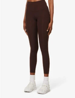 Varley Always High Elasticated-waist Stretch-recycled Polyester Leggings -VogueVibe Store R04147438 COFFEEBEAN ALT02