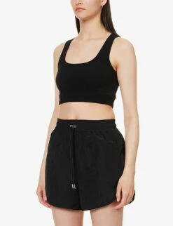 Varley Harmon Branded Shell Shorts 10 Varley Harmon Branded Shell Shorts -VogueVibe Store R04147440 BLACK ALT03