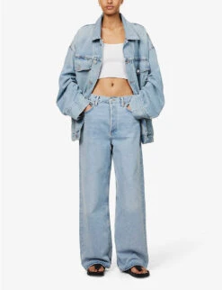 AGOLDE Wayne Dropped-shoulder Relaxed-fit Denim Jacket -VogueVibe Store R04148467 RESENTLIGHTVINTIND ALT01