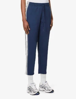 Hamilton Franca Striped Straight-leg High-rise Cotton-blend Trousers -VogueVibe Store R04148917 NAVY ALT02