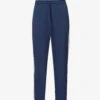 Hamilton Franca Striped Straight-leg High-rise Cotton-blend Trousers 1 Hamilton Franca Striped Straight-leg High-rise Cotton-blend Trousers -VogueVibe Store R04148917 NAVY M
