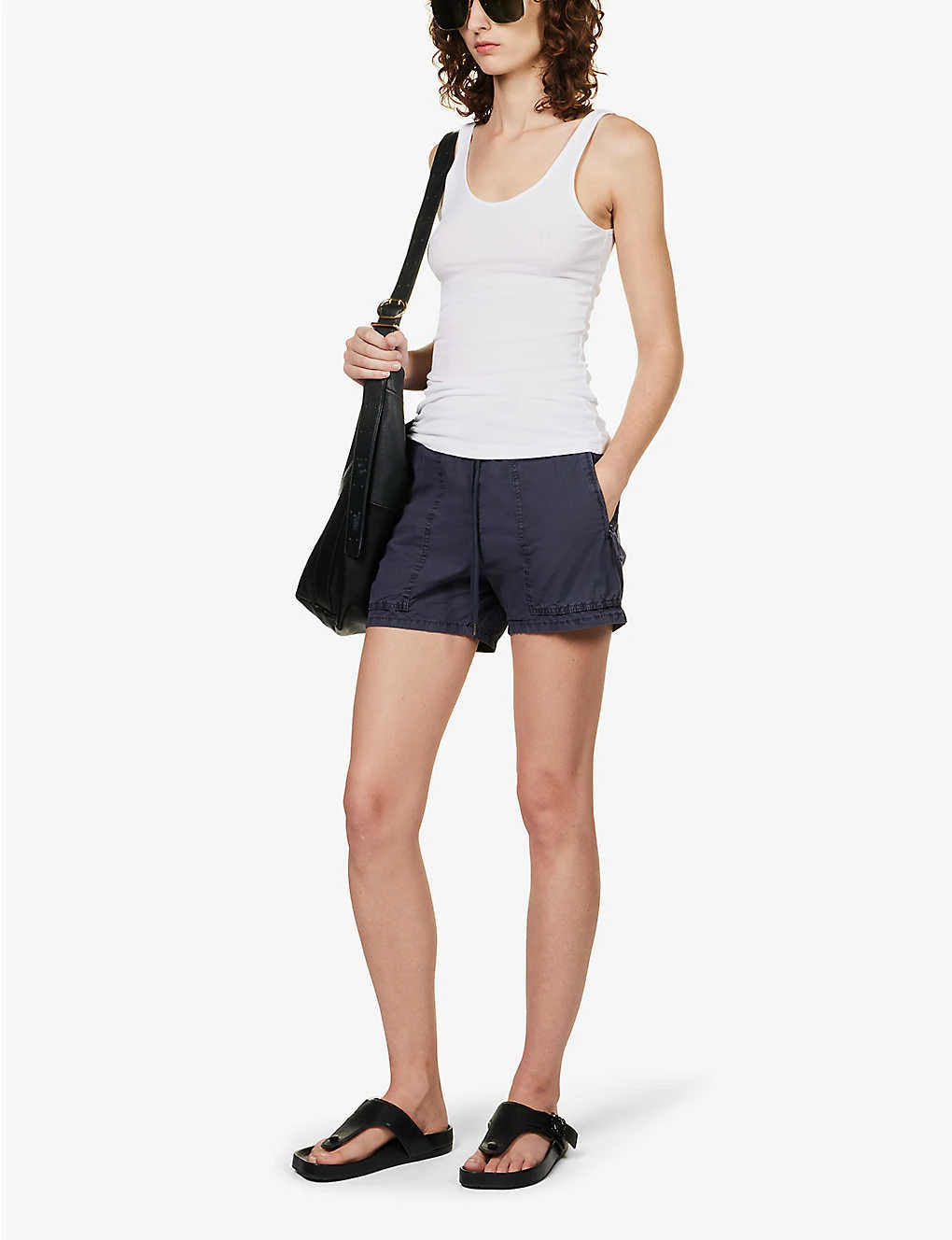 JAMES PERSE Utility High-rise Stretch-cotton Shorts 4 JAMES PERSE Utility High-rise Stretch-cotton Shorts - Image 2