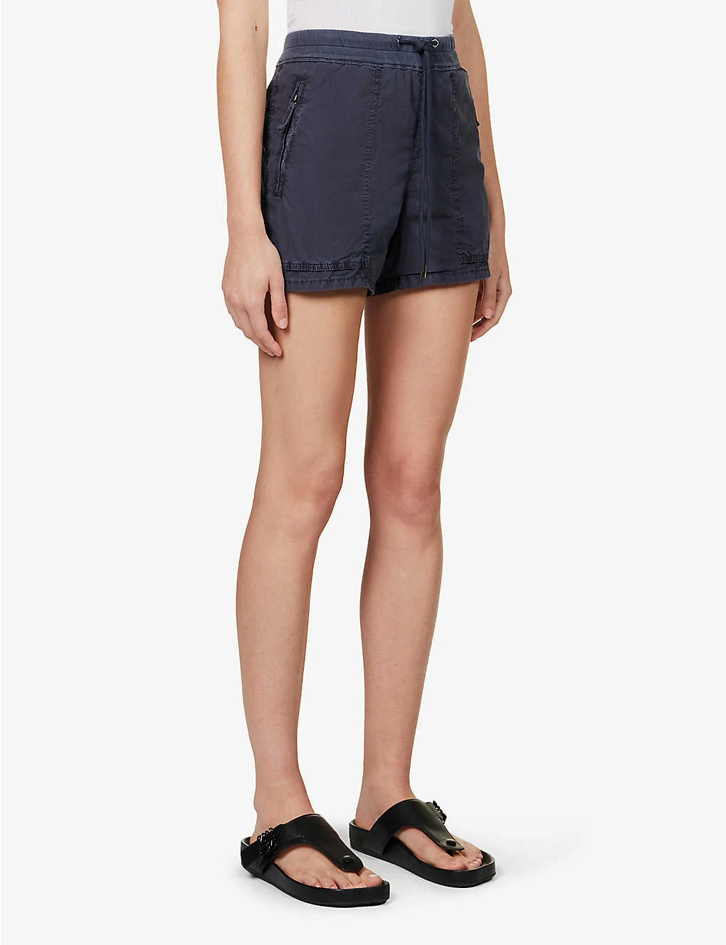 JAMES PERSE Utility High-rise Stretch-cotton Shorts 5 JAMES PERSE Utility High-rise Stretch-cotton Shorts - Image 3