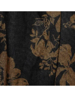 Hazel Floral-print Linen Midi Skirt -VogueVibe Store R04149619 NIGHTGARDEN ALT04