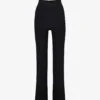Beyond Yoga Spacedye Wrap-over Flared-leg High-rise Stretch-woven Leggings -VogueVibe Store R04150159 DARKESTNIGHT M