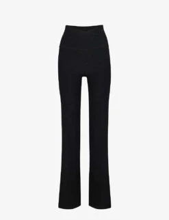 Beyond Yoga Spacedye Wrap-over Flared-leg High-rise Stretch-woven Leggings