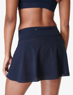 Sweaty Betty Swift Logo-print Stretch-jersey Skort -VogueVibe Store R04150329 BLUEFADEPRINT ALT03