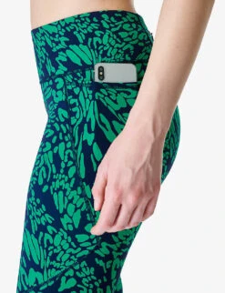 Sweaty Betty Power 7/8 Workout Stretch-jersey Leggings -VogueVibe Store R04150342 GREENPRINT ALT04