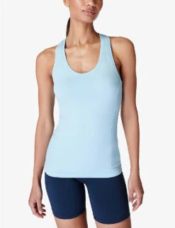 Sweaty Betty Athlete Workout Stretch-jersey Tank Top -VogueVibe Store R04150368 ICEBLUE ALT02