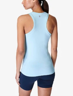 Sweaty Betty Athlete Workout Stretch-jersey Tank Top -VogueVibe Store R04150368 ICEBLUE ALT03