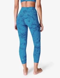 Sweaty Betty Super Soft 7/8 Spray-print Stretch-nylon Leggings -VogueVibe Store R04150381 BLUESPRAYDYEPRINT ALT03