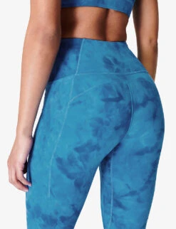 Sweaty Betty Super Soft 7/8 Spray-print Stretch-nylon Leggings -VogueVibe Store R04150381 BLUESPRAYDYEPRINT ALT04