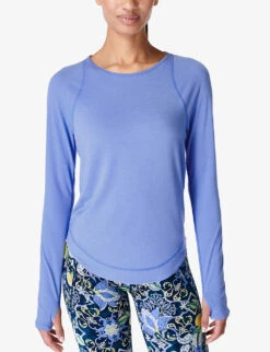 Sweaty Betty Breathe Easy Stretch-polyester Top -VogueVibe Store R04150431 CORNFLOWERBLUE ALT02